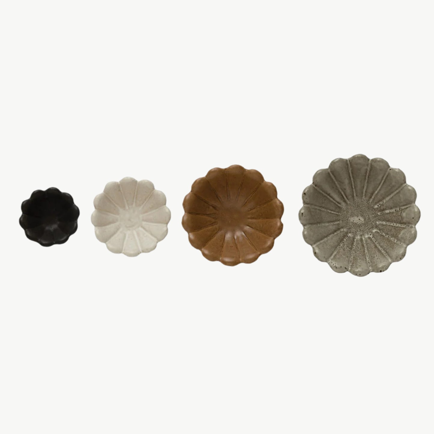 Stoneware Flower Dish Set