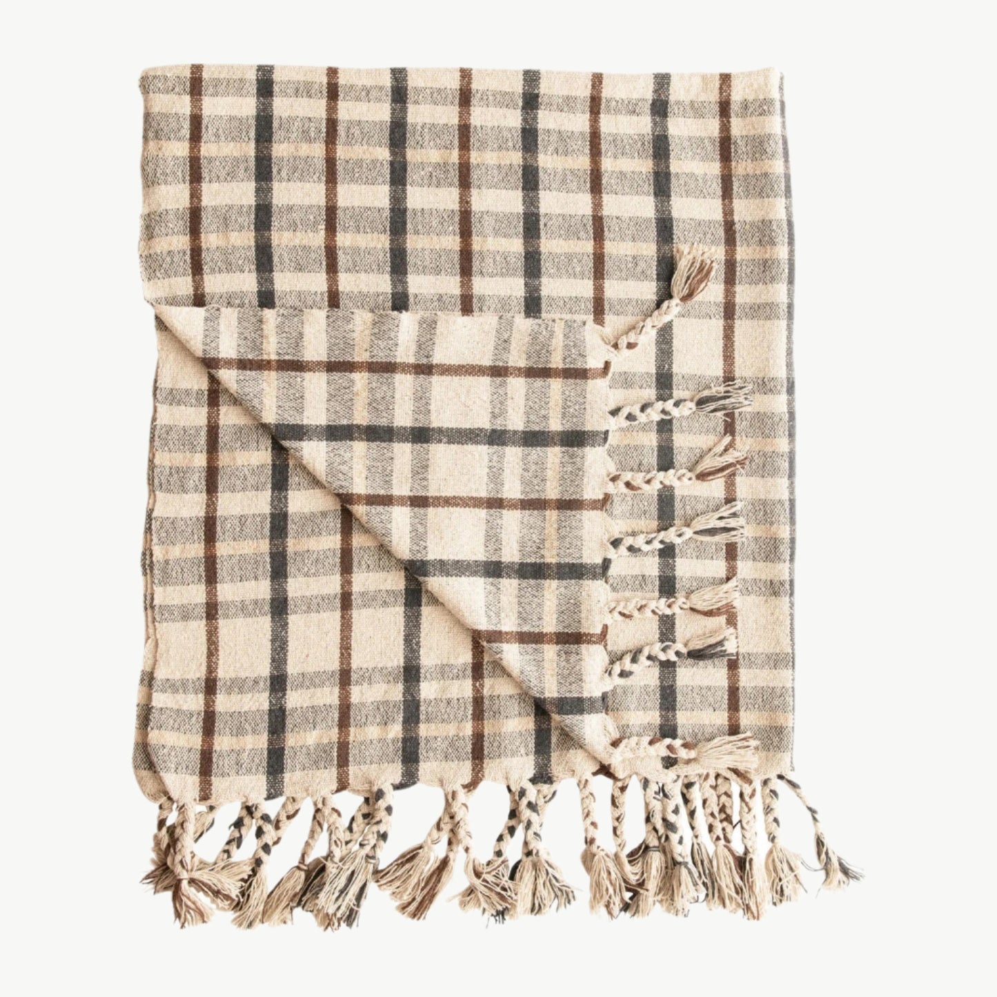 Plaid Tasseled Throw