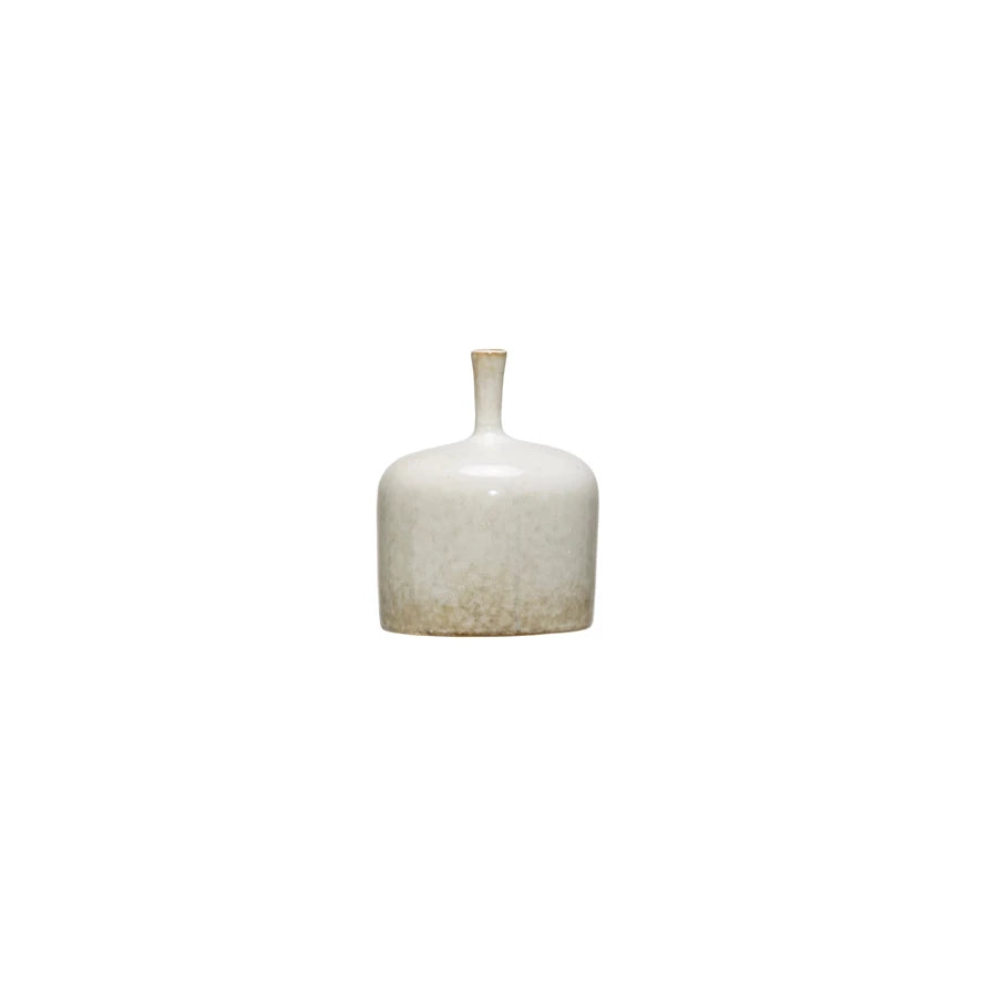 Stoneware Bottleneck Vase, 6"H