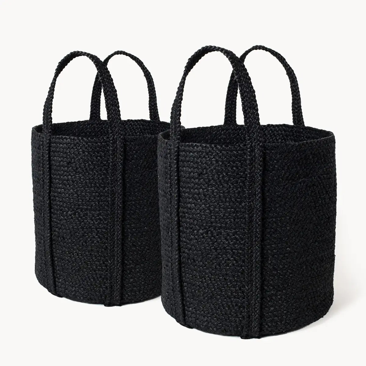 Jute Storage Basket, Black