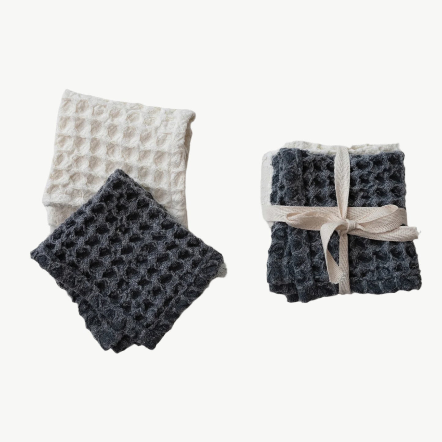 Cotton Waffle Dish Cloths, Set of 2