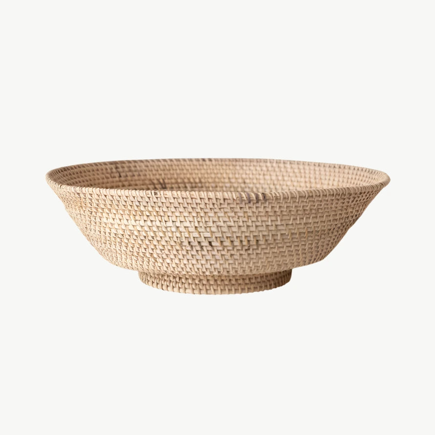 Handwoven Rattan Footed Bowl