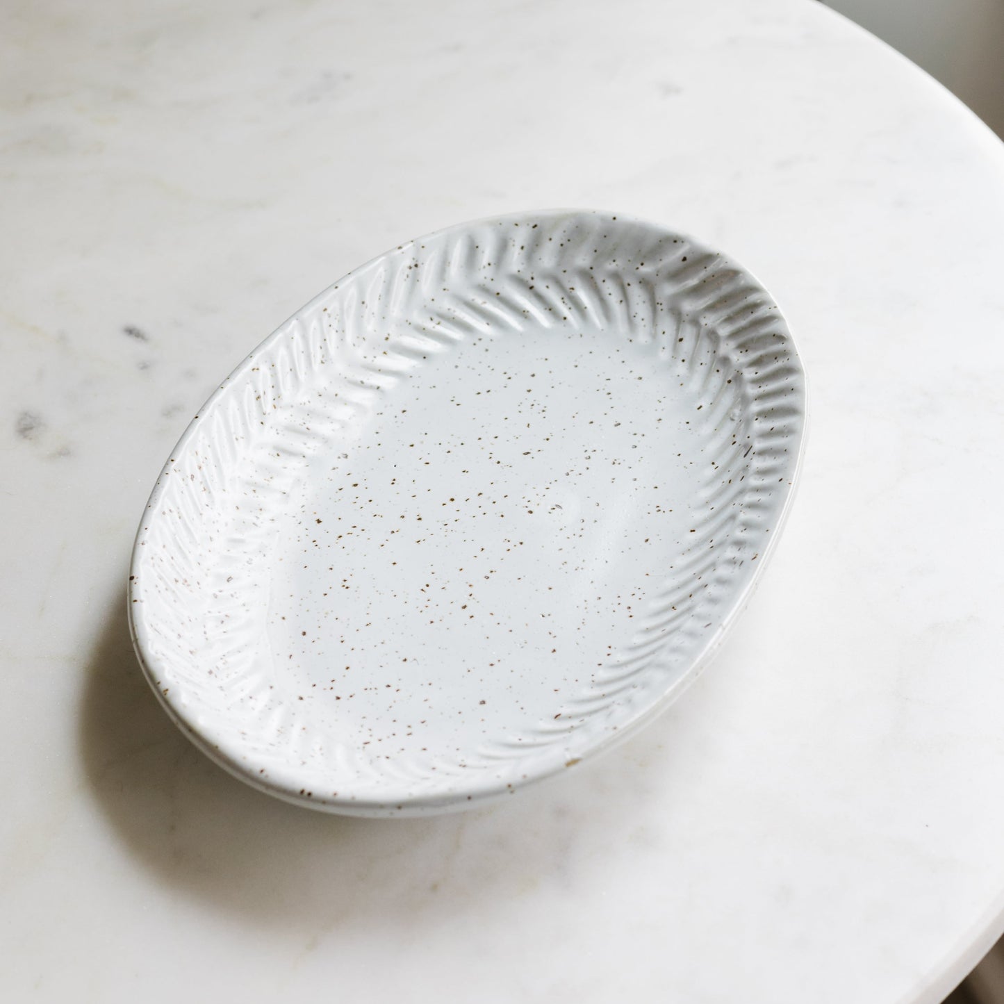 Stamped Stoneware Plate