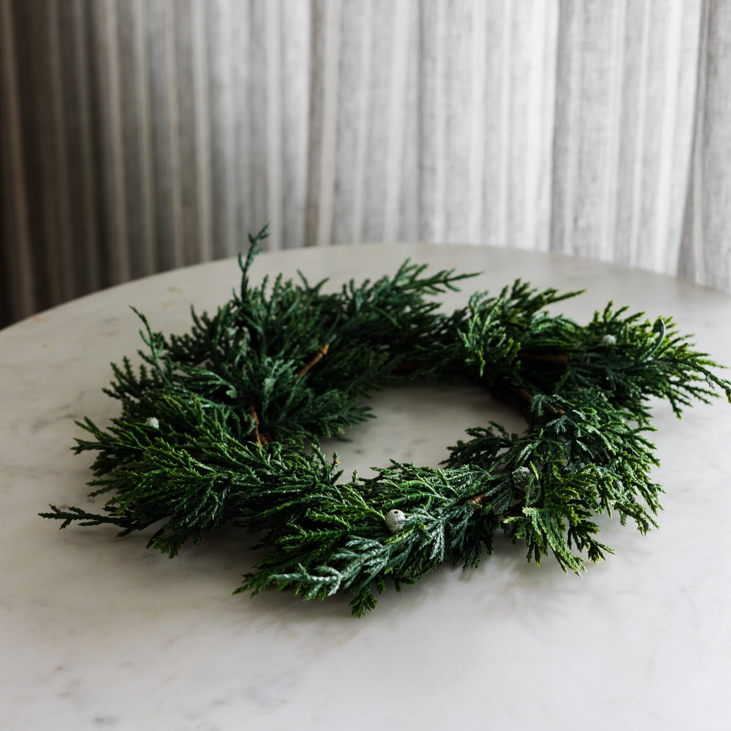 Mini Faux Juniper Wreath – 4½" Diameter