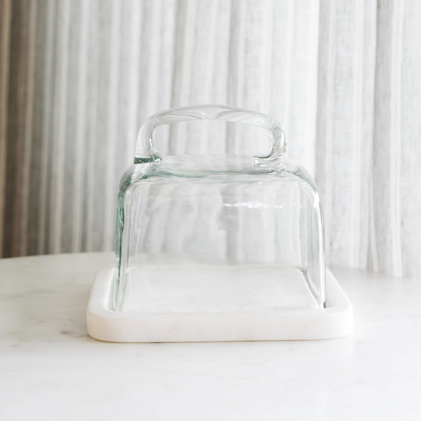 Glass Cloche with Marble Base