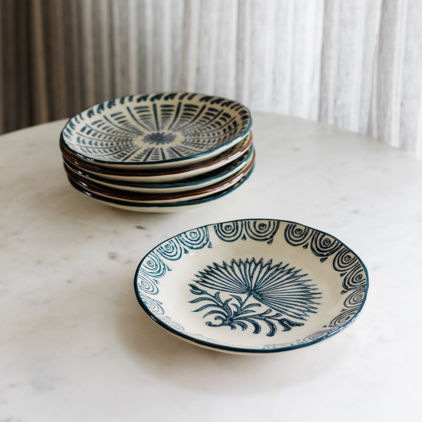 Hand-Painted Plate, Blue/Green