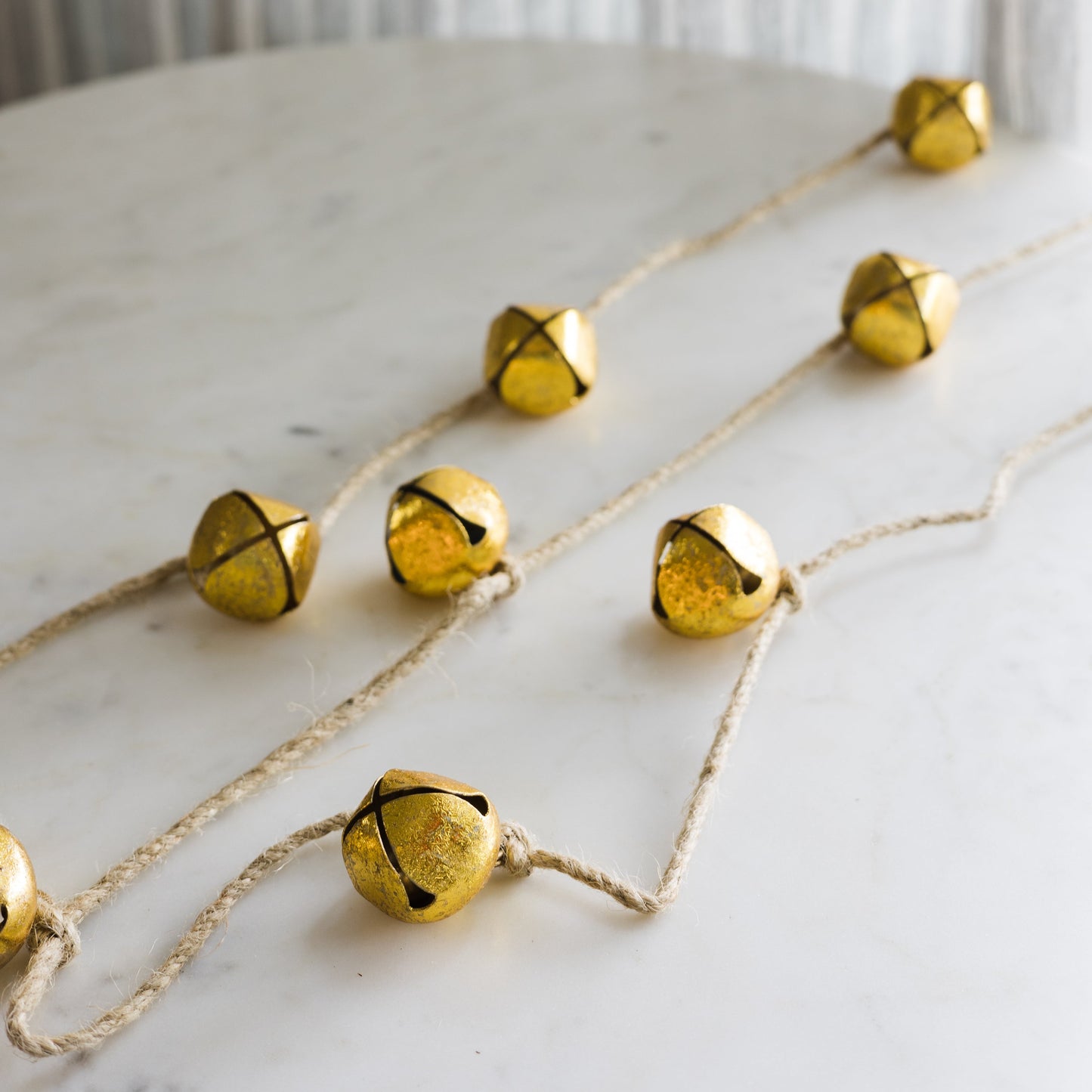 Handmade Metal Bell Garland on Jute Rope