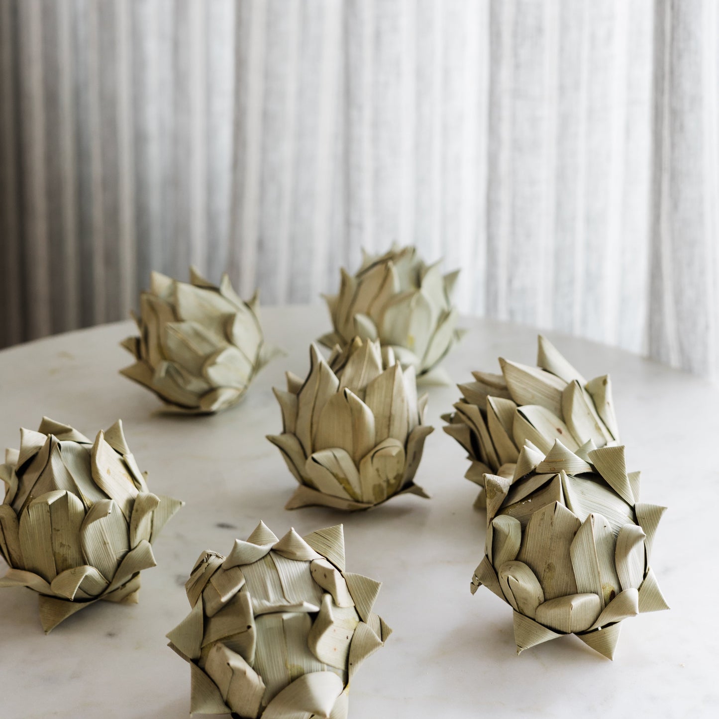 Handmade Dried Palm Leaf Artichoke
