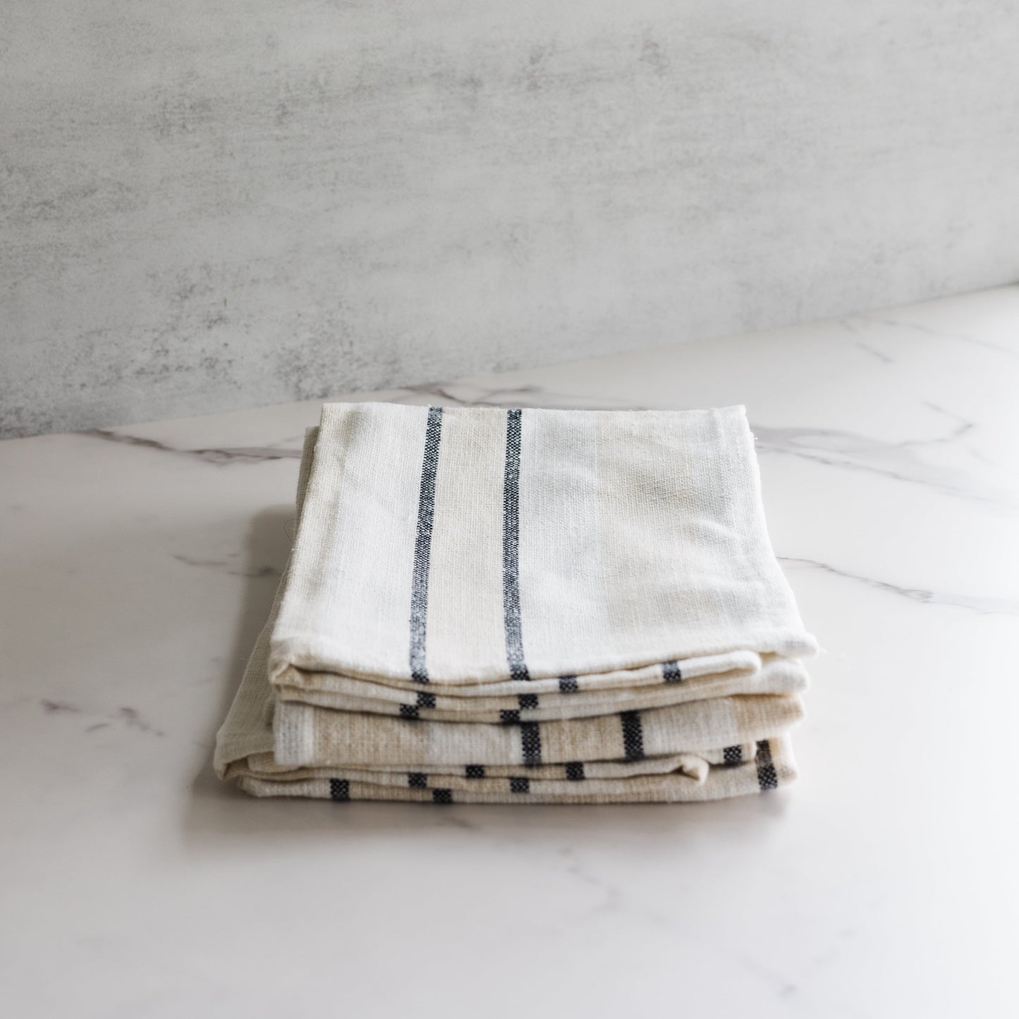 Woven Cotton Slub/Waffle Weave/Printed Tea Towel with Stripes