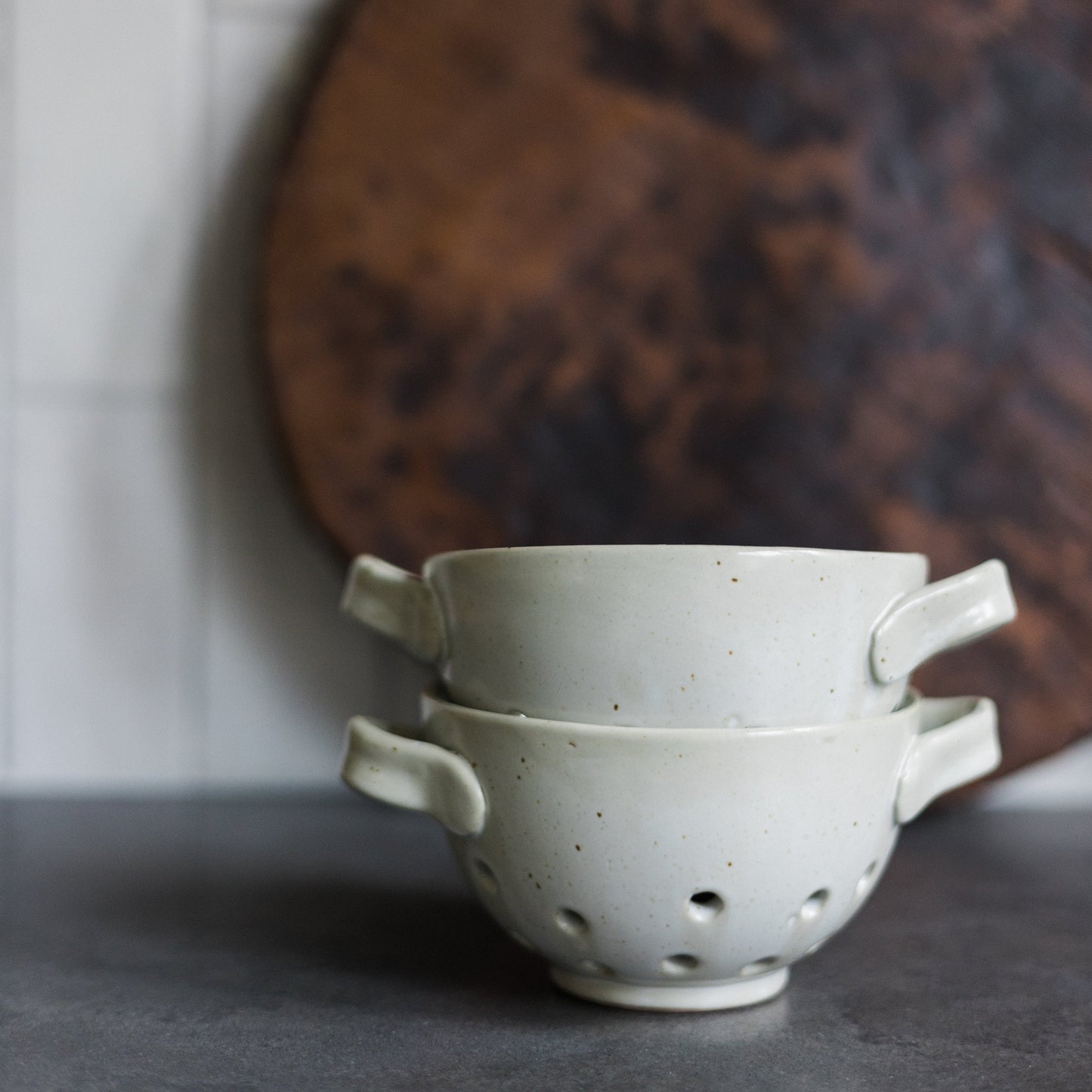 Cream Handled Berry Bowl