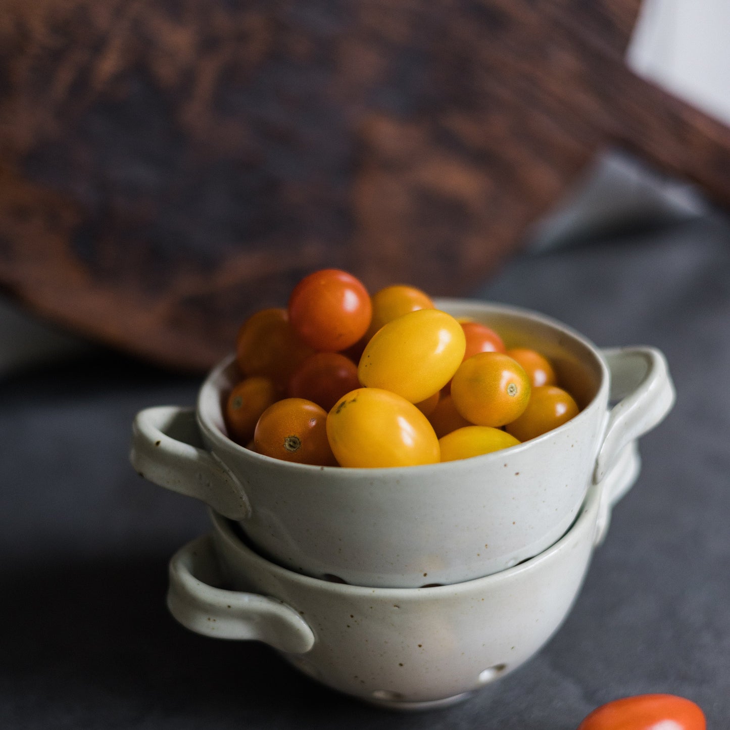 Cream Handled Berry Bowl