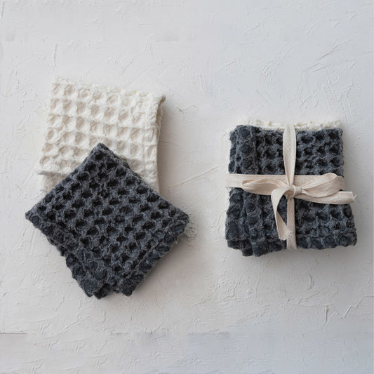 Cotton Waffle Dish Cloths, Set of 2
