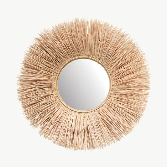 Handmade Framed Wicker Wall Mirror