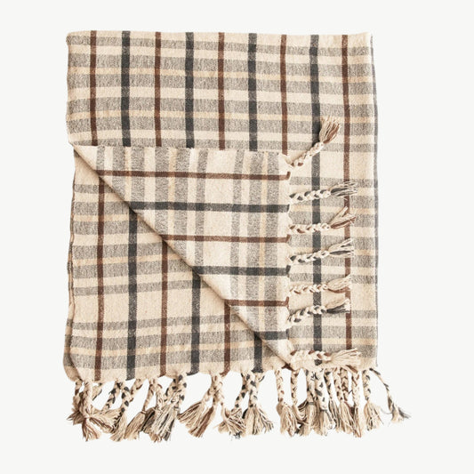 Plaid Tasseled Throw