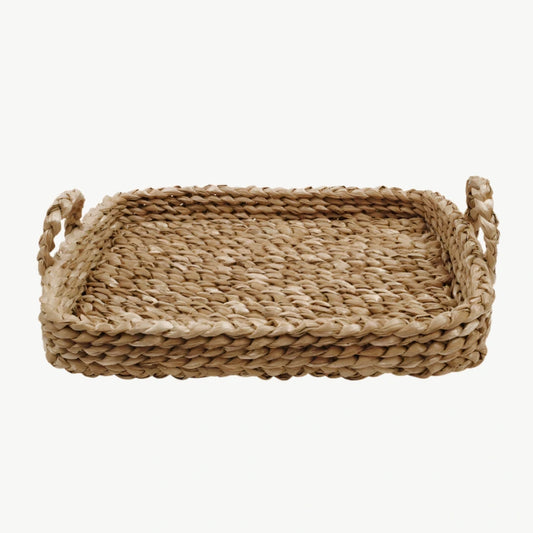 Hand-Braided Natural Bankuan Rope Tray, Rectangle