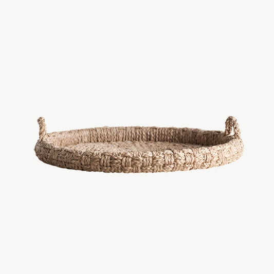 Braided Bankuan Tray with Handles, Round