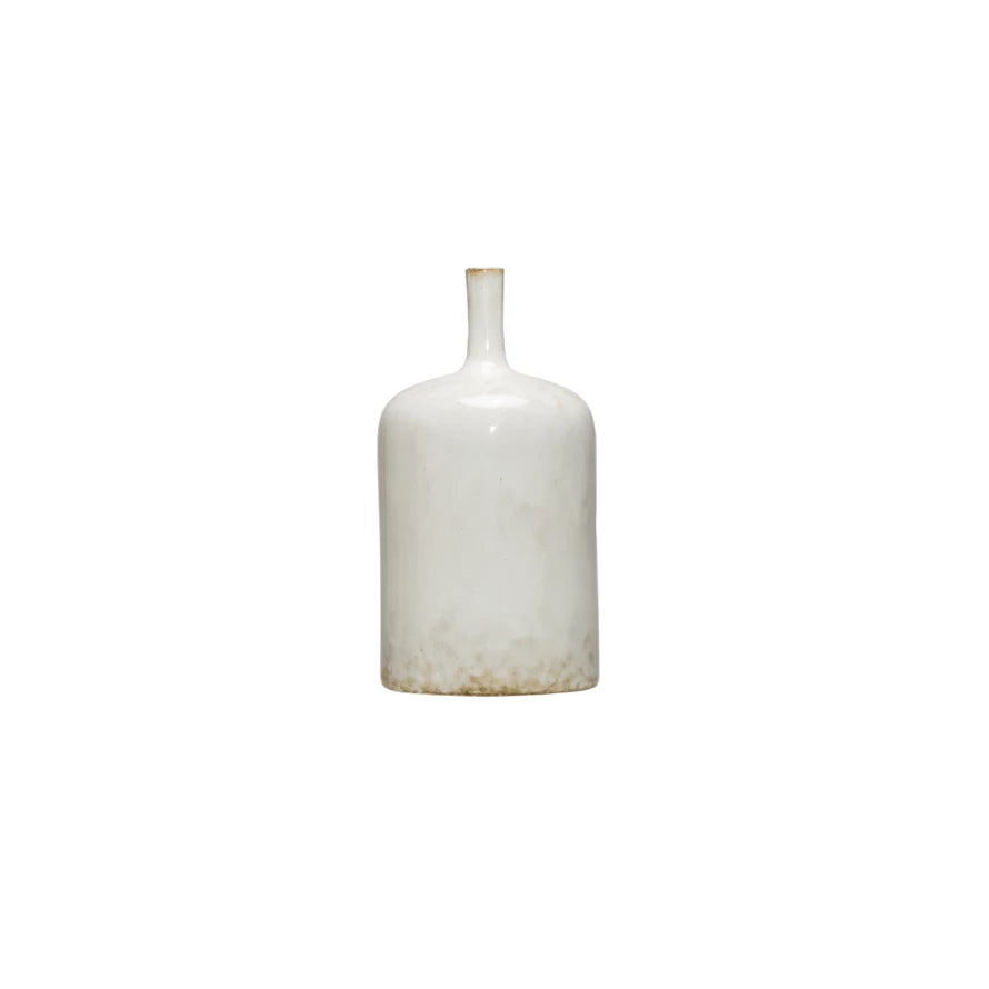 Stoneware Bottleneck Vase, 9.5"H