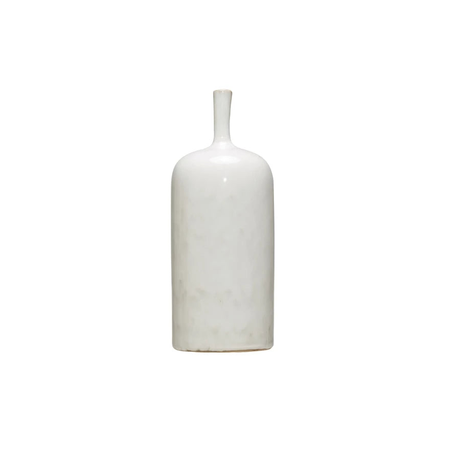 Stoneware Bottleneck Vase, 12.5"H