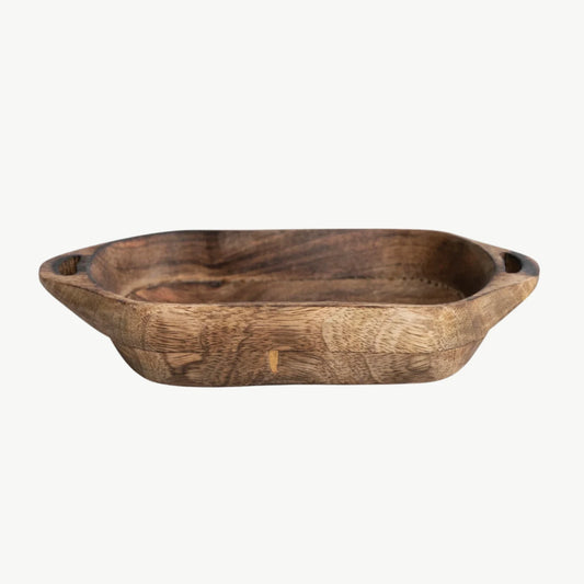Mango Wood Bowl with Handles