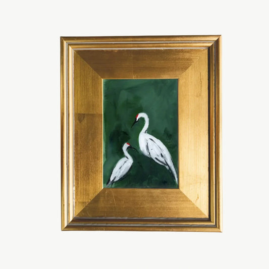 Sandhill Crane Painting, Mother and Chick