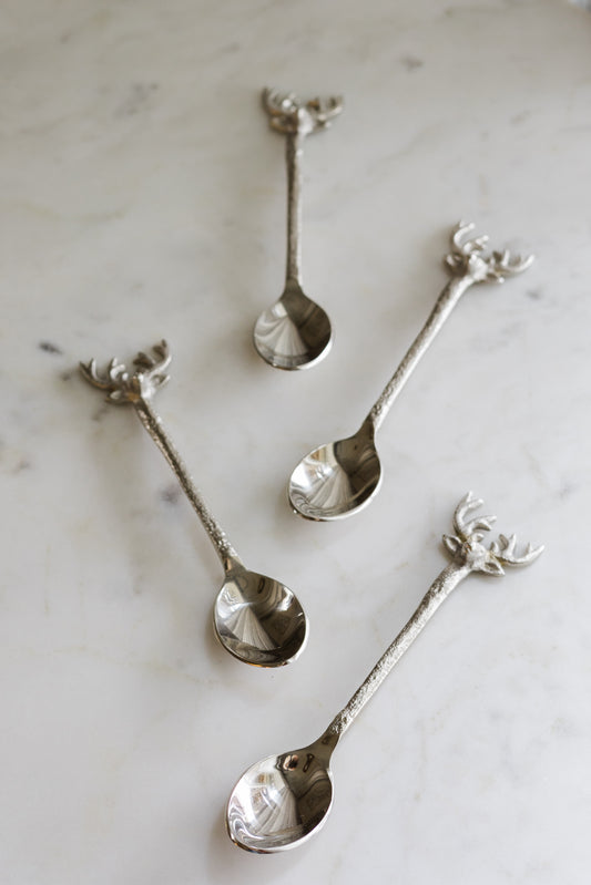 Stainless Steel Reindeer Spoons, Set of 4