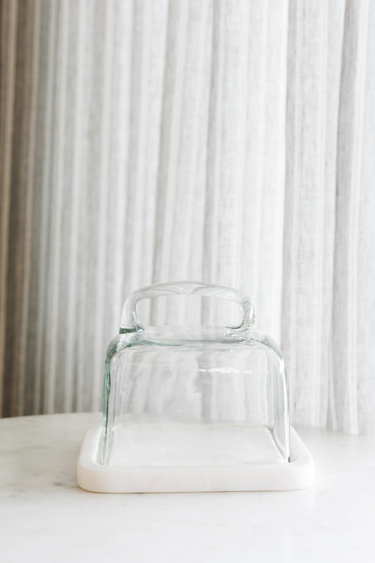 Glass Cloche with Marble Base