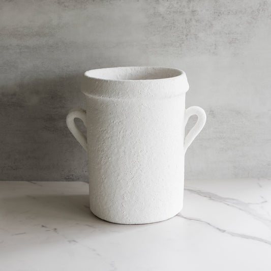 Distressed Chalk Glaze Crock with Handles