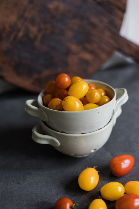 Handled Stoneware Berry Bowl