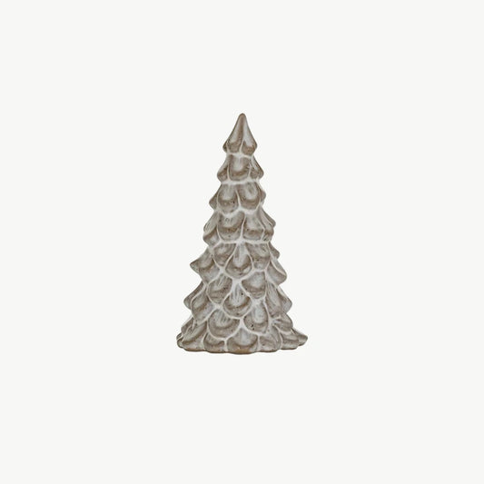 Vintage-Inspired Stoneware Christmas Tree, Cream 5.5"